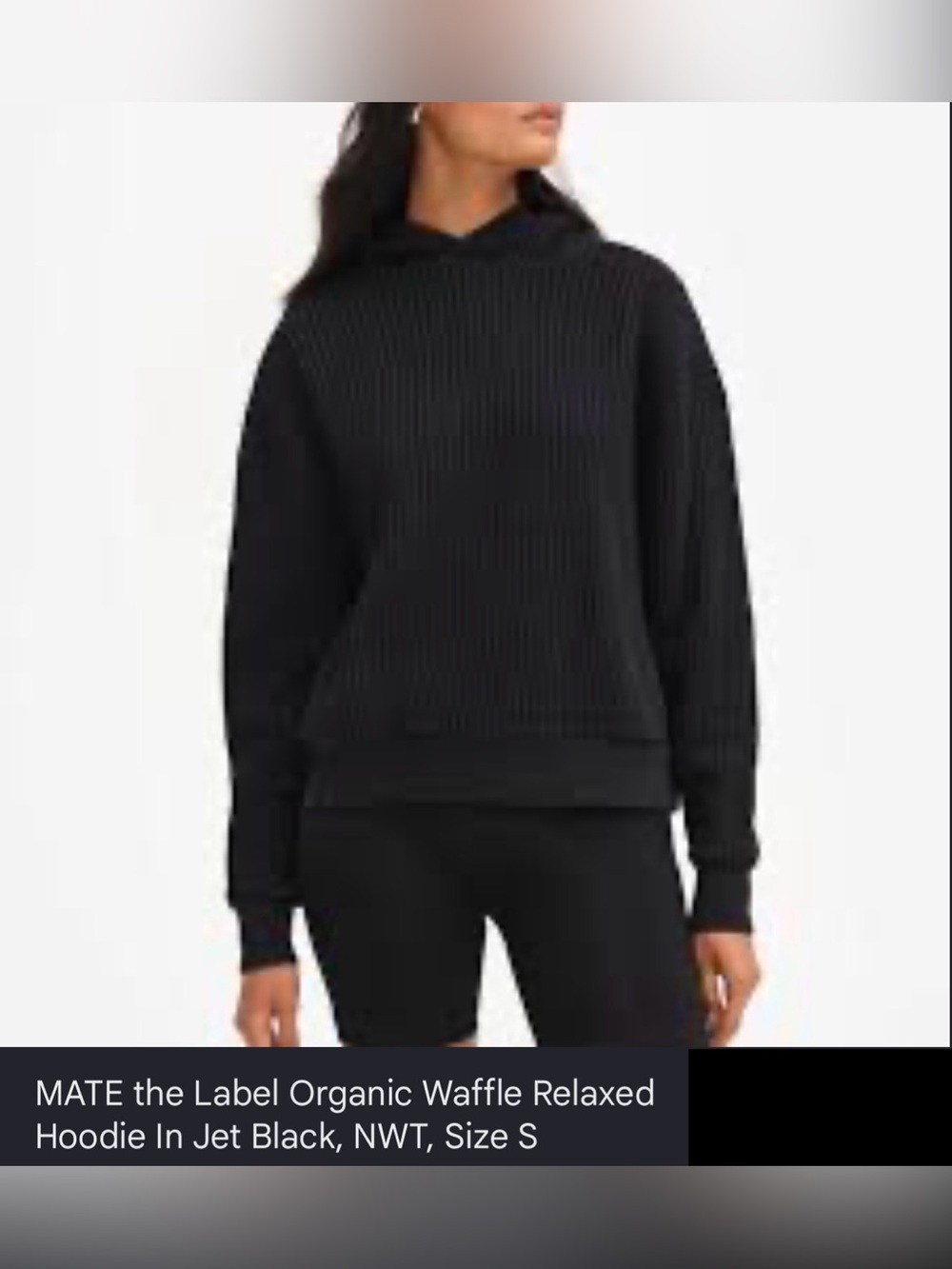 Mate The Label Organic Waffle Relaxed
Hoodie - Jet Black, Small, NWT